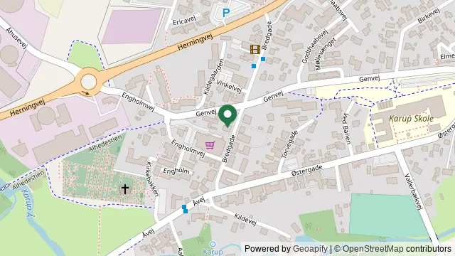 Kort der viser, hvor Karup Dyreklinik ligger: Bredgade 9, 7470 Viborg