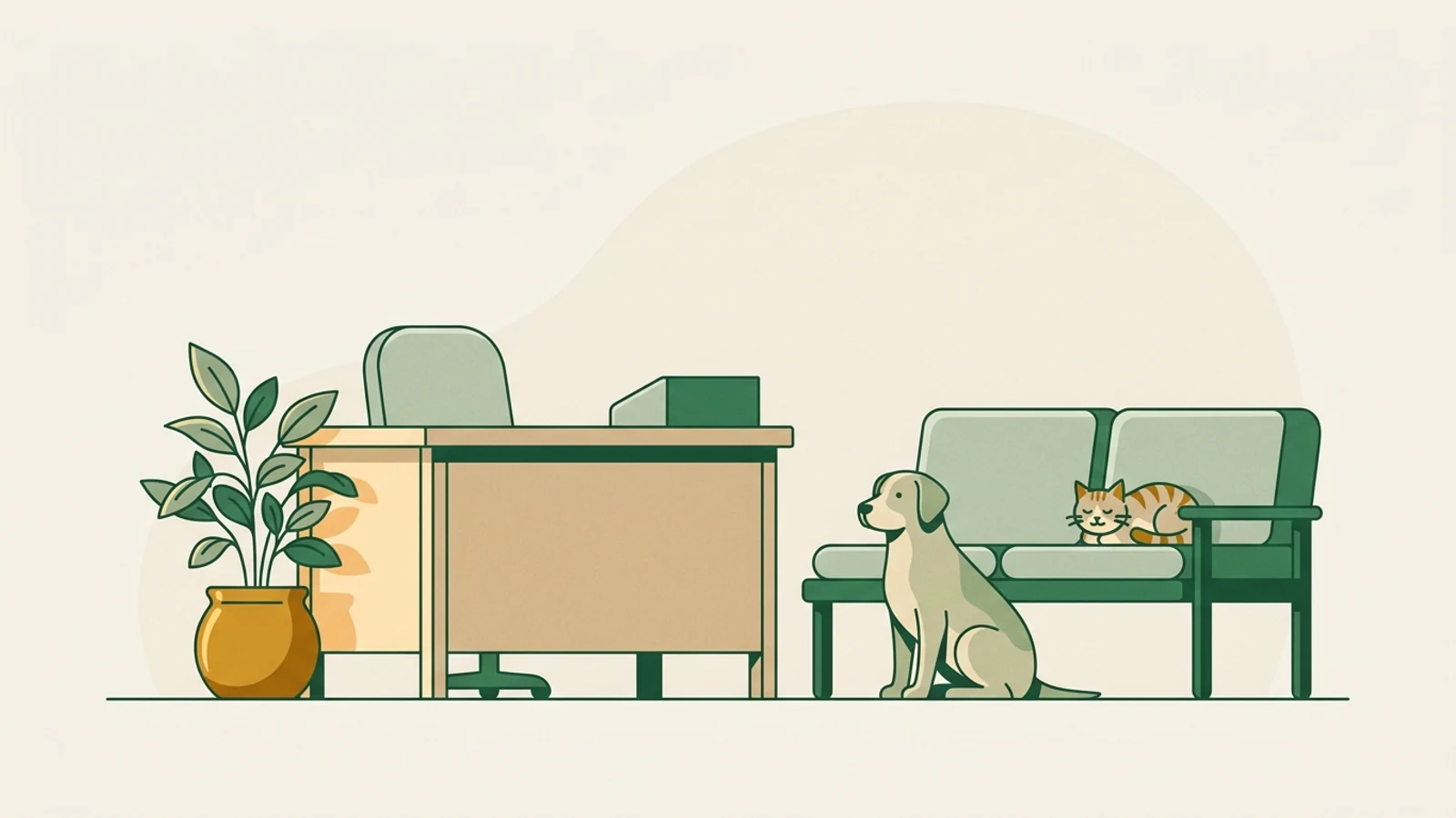 Illustration af en dyreklinik