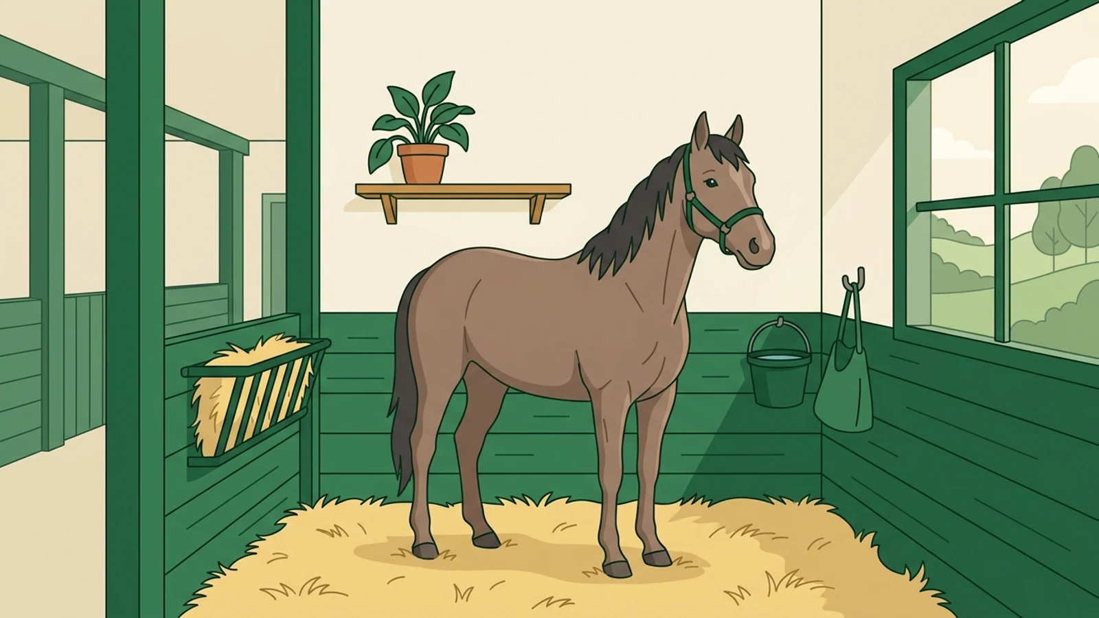 Illustration af en hesteklinik